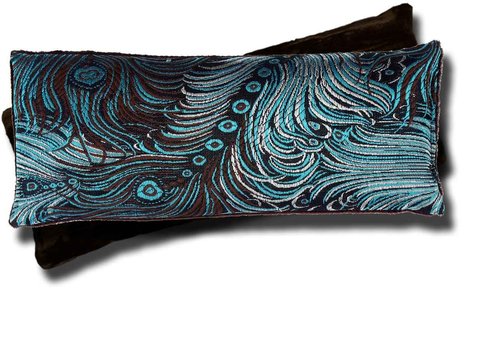 Candi Andi Handmade Luxe Serenity Eye Pillow - All-Natural Flaxseed - Unscented – Weighted Eye Mask for Yoga, Meditation, Hot & Cold Therapy - Dark Turquoise - TEP-DT