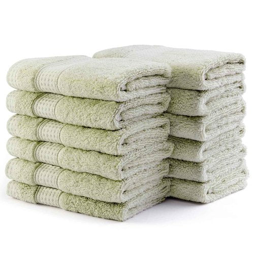 Chiicol Wash Clothes for Bathroom - Cotton Face Towels Washcloths Bulk for Men or Women, 12 Pack Ultra Soft Bath Towels Set, Absorbent Hotel-Spa-Kitchen Multi-Purpose Face Cloth, Bath Wash Rags