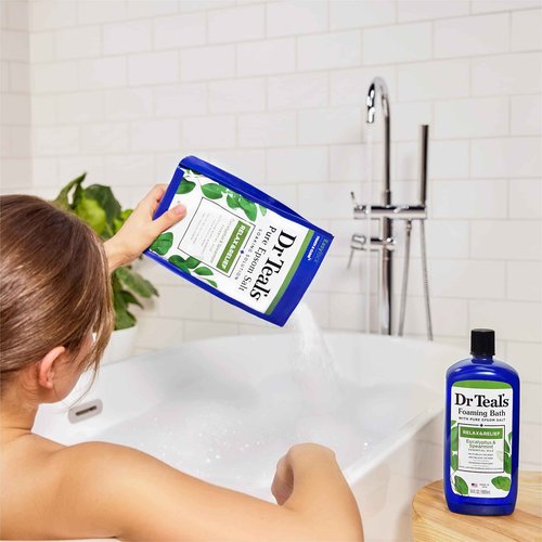 Dr Teal's Pure Epsom Salt, Relax & Relief with Eucalyptus and Spearmint, 3 lb (Pack of 4)
