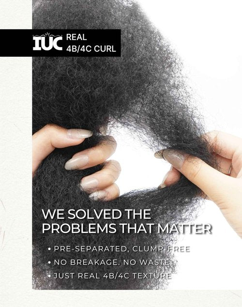 IUC Afro Kinkys Bulk Human Hair (12 Inch, 50g, Dark Brown) 4C Afro Kinky-Curly 100% Human Hair, Ideal for Braiding, Twists, Dreadlocks, Loc Repair, Kid-Friendly
