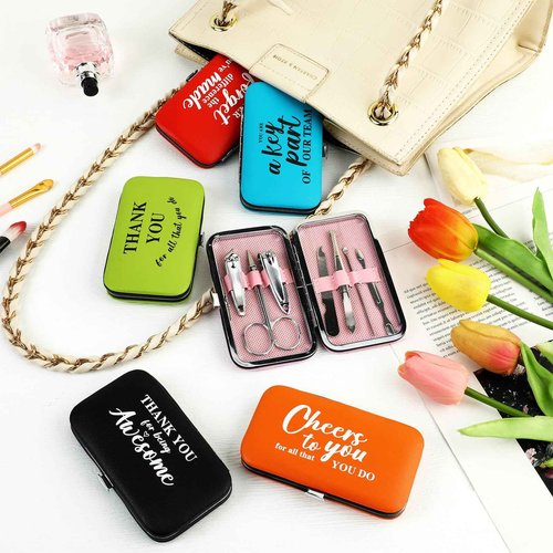 Gisafai 12 Set Employee Appreciation Inspirational Gift Set for Women Thank You Inspirational Manicure Nail Clipper Bulk for Employees Teachers Office Coworkers Nurse