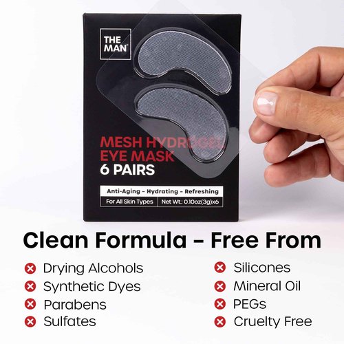The Man Silicone Face Scrubber for Men, Exfoliating Face Massager, Flex Face Brush for Men, Removes Dead & Dry Skin, Shower Facial Cleansing Brush (Face Scrubber & 6 Pairs Eye Mask)