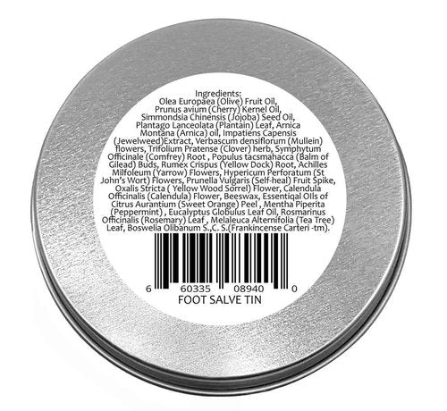 Foot Salve - Large 4 Oz Tin of Herb Foot Balm Cream Ointment - Mejor cuidado de Los pies With Peppermint & Tea Tree by Creation Farm
