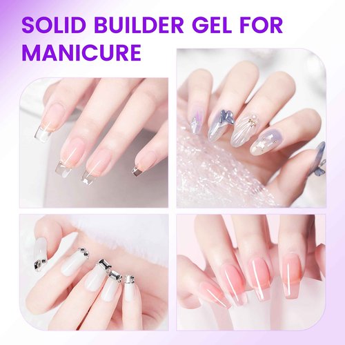 AIJIMEI Solid Builder Hard Gel for Nails Extension Nail Thickening Solution Solid Nail Builder Gel No Stick Hand 3D Sculpture Carving for Nail Art Design(Nude, 150ml/5Fl.oz)