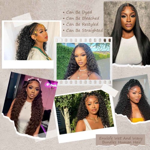 12A Water Wave Human Hair Bundles Wet And Wavy Bundles Human Hair 100% Unprocessed Brazilian Virgin Water Curly Bundle Natural Black Color 16 Inch