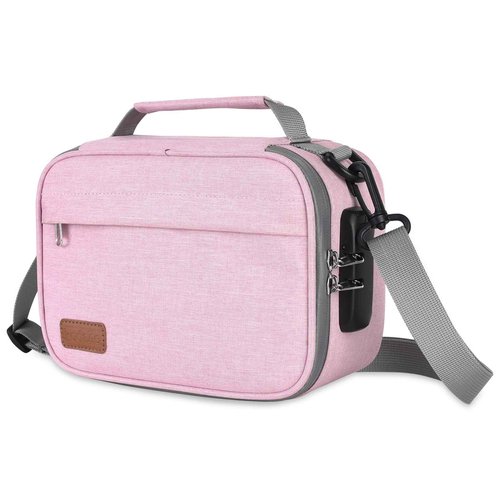 PODAHO Large Smell Proof Bag with 10 Accessories, Premium Organizers Box Case with Combination Lock, Portable Containers Pouch, Great Gift for Women, (Pink Set)