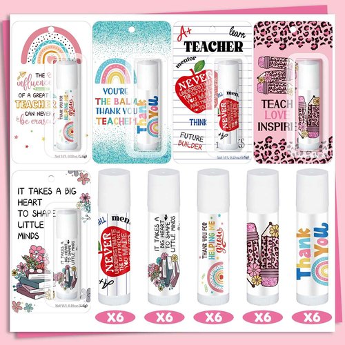 30 Pack Christmas Teacher Appreciation Gifts Bulk Lip Balms Employee Staff Appreciation Teacher Staff Team Thank You Gift Bulk Christmas Party Favors for Xmas Stocking Stuffers for Women Men (Classic)