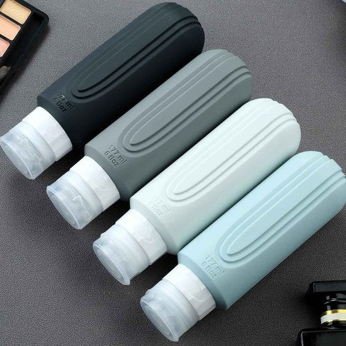 Mrsdry Travel Bottles for Toiletries, Large 6oz Oversize Containers, BPA Free Leak Proof Tubs Refillable Liquid Traveler Accessories with Toiletry Bag for Cometic Shampoo and Lotion Soap (4 Pack)