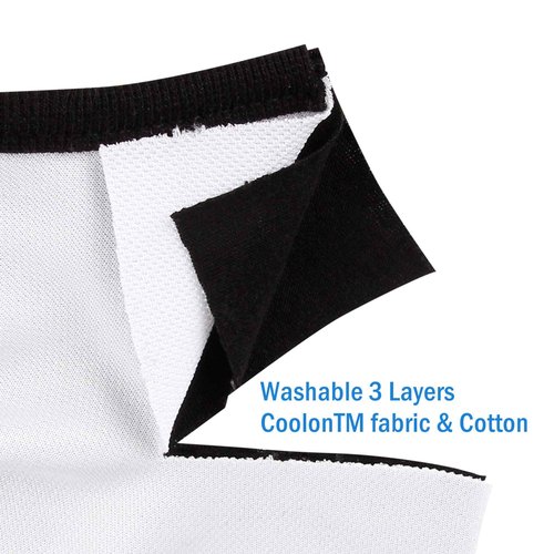 WITHMOONS 3PCS Cotton Face Mouth Mask Cool Mesh Cloth 3 Layers Facial Reusable Washable Nose Bridge Wire Black for Women Men