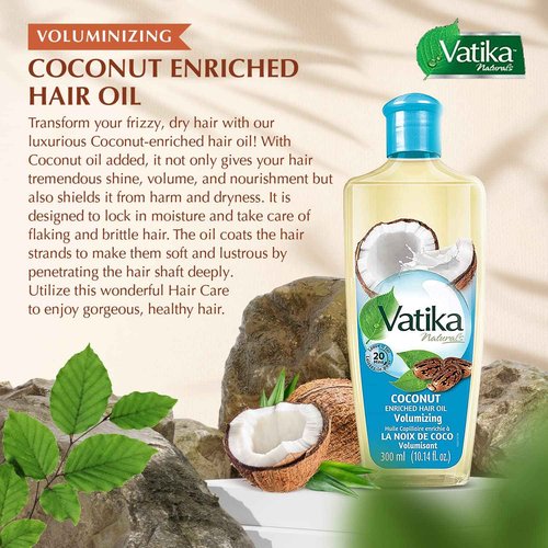 Vatika Naturals Coconut Shampoo, Oil & Conditioner Combo | Deeply Nourishing Trio with Coconut, Henna & Castor Oil | Repairs Damage, Hydrates & Restores Shine for Smooth, Frizz-Free Hair