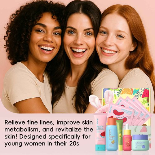 QUIYUM Early Anti-Aging Skincare Set, for Light Mature Skin, 6-Piece Natural Fruit Kit with Peptide, Vitamin C & Ceramide - Reduces Fine Lines & Dull Skin, Birthday Gifts for Women, Christmas Gift