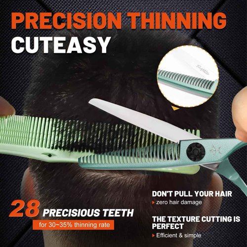 High-end Professional Hair Scissors Thinning Shears Barber Hair Cutting Teeth Shears Hairdressing Texturizing Scissor 6 Inch Stainless Steel Alloy For Women Men Kids Salon Hairdresser & Home