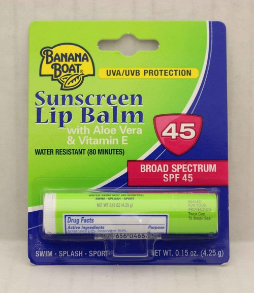 Banana Boat Aloe Vera Lip Balm SPF 45, 0.15 Ounce (10 Pieces)