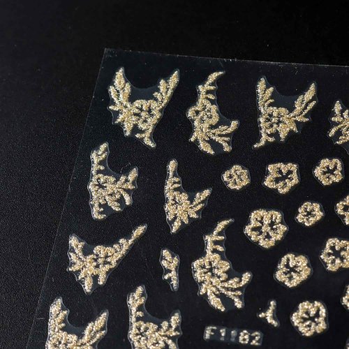 6 Sheets Fall Nail Stickers for Nail Art Gold Glitter Flower Leaf Nail Decals 3D Self-Adhesive Autumn Thanksgiving Nail Decals Fall Leaves Nail Decoration for Women DIY Manicure Nails Supplies