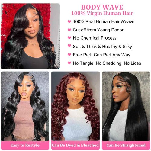 Human Hair Bundles Body Wave 8 10 12 14 Inch 100% Unprocessed Brazilian Body Wave 4 Bundles Human Hair Extensions for Women Quick Weave Natural Color