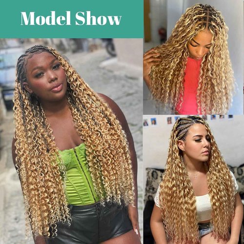 Human Braiding Hair for Boho Braids Human Hair Braiding Hair 100g 2 Bundles 14 Inch Curly Boho Hair for Braiding Knotless Deep Water Wave Bulk Human Hair for Braiding Bohemian Hair