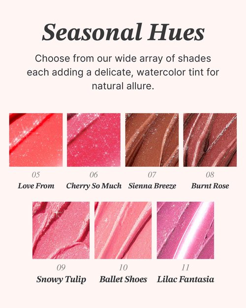 Glint Glow Lip Balm (Burnt Rose, 0.1oz) - Moisturizing Stain Lipstick with Shine for Natural Lips, Tinted Treatment. Luxurious Korean Skin Care Makeup. Chapped, Dry, Cracked Lips.