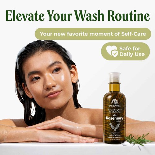 Carolayage Rosemary Shampoo for Hair Growth & Strength | Sulfate-Free, Paraben-Free, Silicone-Free | Infused with Red Onion Extract, Biotin & Rosemary | Reduces Hair Loss & Supports Scalp Health