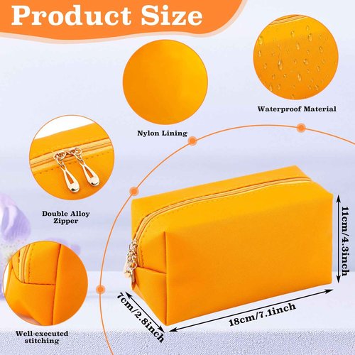 PIEMEET 15Pcs Makeup Bag Bulk, PVC Leather Cosmetic Bag, Double Zippers Cosmetic Pouch, Waterproof Toiletry Bags, Plain Makeup Pouch Travel Bags for Women Party Gift Travel Storage Organizer, 5 Colors