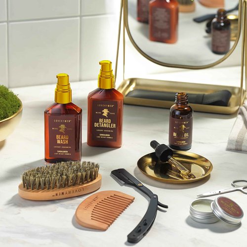 Christmas Gifts for Men, Beard Care Kit for Men, Sandalwood Mens Grooming Kit with Straight Edge Razor, Beard Oil, Balm, Wash, Detangler, Brush & More - 11pc Birthday Gift for Him, Dad, Boyfriend