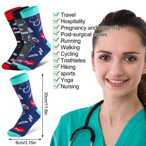 Colarr 36 Pcs Nurse Appreciation Gift Set Include Nurse Makeup Bag Nursing Headbands Hair Nurse Scrunchie Nurses Socks Nurse Ballpoint Pens Nurse Badge Holder Reel Nurse Week Day Gifts for Nurse