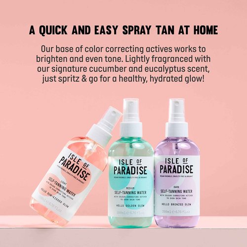 Isle of Paradise Self Tanning Water, Dark (Bronzed Glow) + Pro Glow Spray Tan Mister