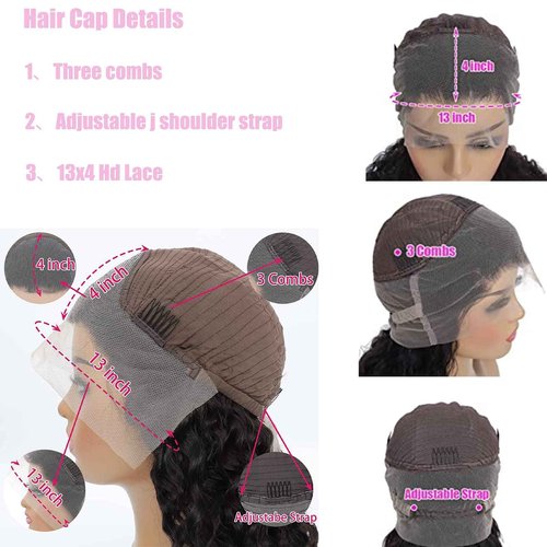 Keytac Deep Wave BOB Wig Human Hair 13x4 HD Curly BOB Lace Front Wigs Human Hair Pre Plucked Wear And Go Glueless Short Curly Frontal BOB Wigs For Black Women Wet And Wavy 12 Inch