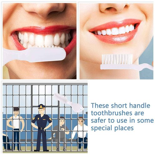 Patelai 200 Pcs Handle Toothbrush Thumbprint Individually Packaged Security Toothbrush Bulk with Short Handle Soft Bristles for Portable Travel Teeth Cleaning, Mini Size