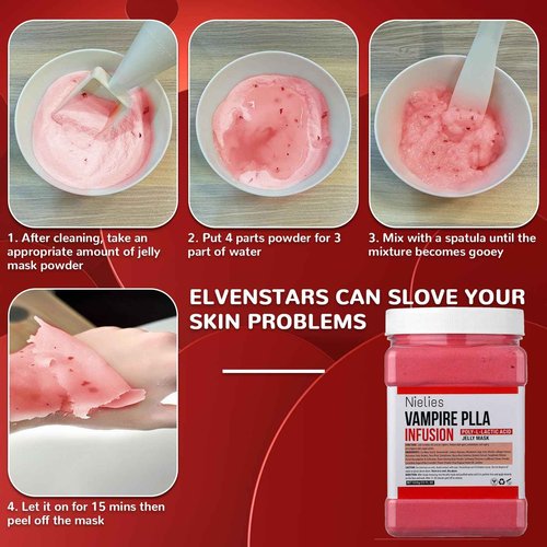 Jelly Mask, Facial Skin Care- Vampire "Peel-Off" Jelly Mask Set, Jelly masks for Facials Professional, Face Mask For Instant Hydration, Vegan Peel Off Face Mask, For Moisturizing, Smoothing (Vampire)