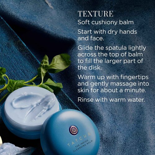 TATCHA The Indigo Cleansing Balm | Gentle Moistuirizing Cleanser, Fragrance-Free, Buttery-Soft Balm that Melts to Gently Cleanse & Remove Makeup | 1.9 oz