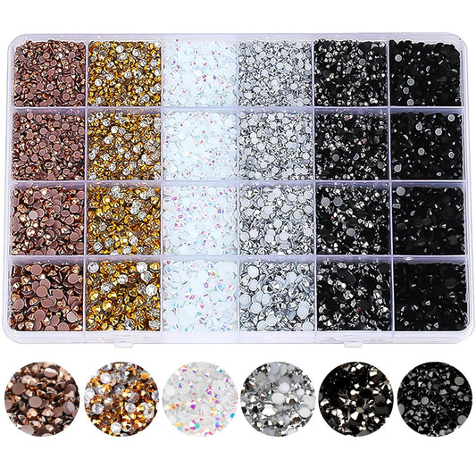 RODAKY Resin Rhinestones Kits 2/3/4/5mm Flatback Jelly Rhinestones Bulk Bedazzling Crystal Gems Beads Stone for Manicure DIY Crafts Mugs Bottles Tumblers Clothes Face Makeup (Champagne Gold)