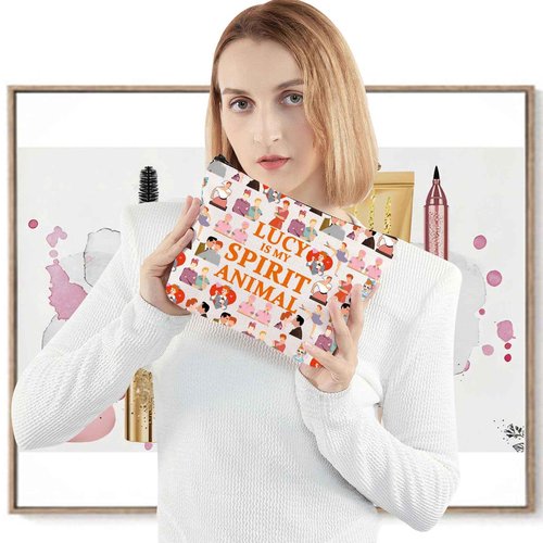 WZMPA Funny Lucy Fans Cosmetic Bag Lucy TV Show Fans Gift Lucy Is My Spirit Animal Zipper Pouch Makeup Bag For TV Series Fans (LUCY Spirit F)