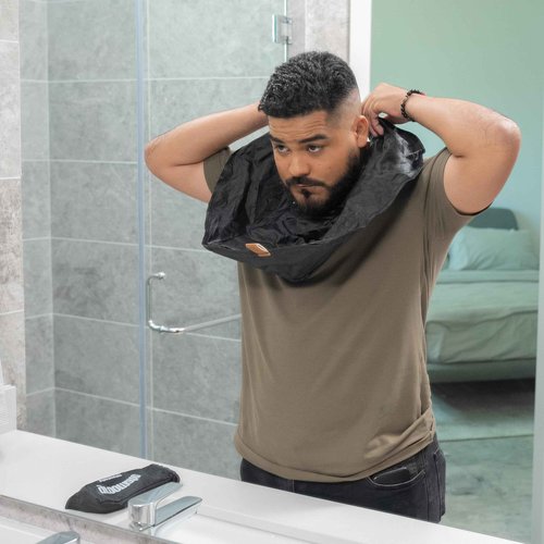 GROOMATE Beard Apron Premium, Beard Trimmer Catcher, Portable Non-Stick, Waterproof Hair Catcher, Shaving Apron Grooming