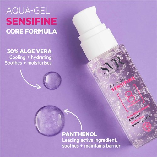 SVR Sensifine Aqua Gel Face Moisturizer with Glycerin, Aloe Vera & Panthenol. Instantly Soothe & Intensely Moisturize Normal to Combination, Sensitive Skin. Fragrance Free, 1.3 Fl.oz.