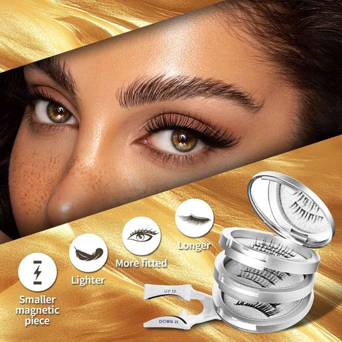 magnetic eyelashes,3pairs,3styles，magnetic eyelashes with applicator,natural look,wispy,butterfly,No glue needed,Reusable,Waterproof Easy to apply
