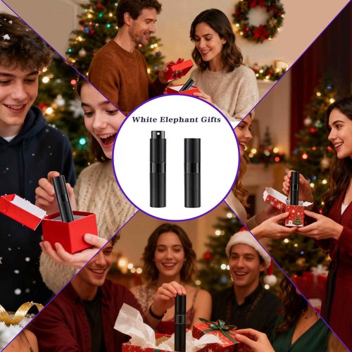MDDRUIQI 8ML Perfume Travel Refillable Portable Perfume Atomizer Bottle - Stocking Stuffers for Adults Men Women,White Elephant Gifts for Adults,Travel Essentials,Christmas Gifts(Balck,2Pack)