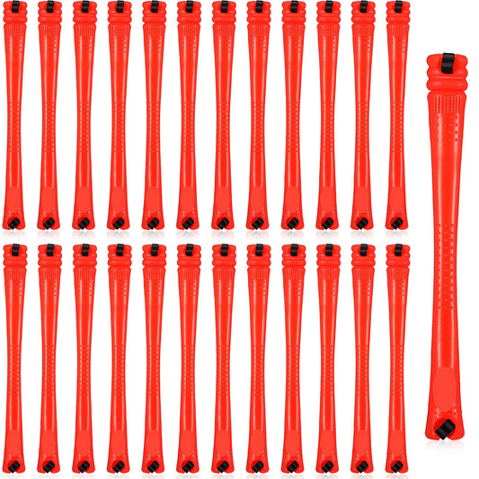 100 Pieces Hair Perm Rods Non-Slip Hair Rollers Plastic Cold Wave Perming Rods with Elastic Rubber Band Short Curlers Rod for Hairdressing Styling (Red,0.2 Inch)