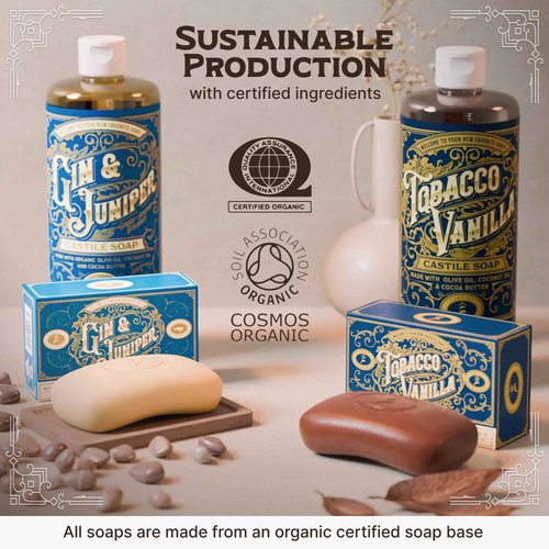 Body Wash Castile Soap Bar for Sensitive Skin – Long Lasting Natural Bar Soap for Men w/Olive Oil and Cocoa Butter - Vegan Gin & Juniper Scented by Carolina Castile, 5 oz Each