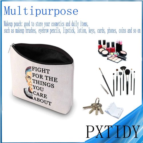 PXTIDY R-BG Lawyer Makeup Bag Feminist Gift Lawyer Gift Fight For The Things You Care About Cosmetic Bag Attorney(beige)