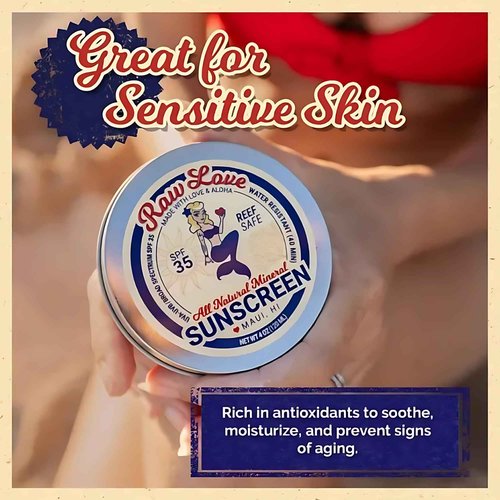 Raw Love Sunscreen Bundle | Reef Safe SPF 35+ Sunscreen & SPF 15 Lip Balm | Mineral Sunscreen with Non-Nano Zinc Oxide | Water Resistant, Baby Safe, Plastic Free | Made in USA
