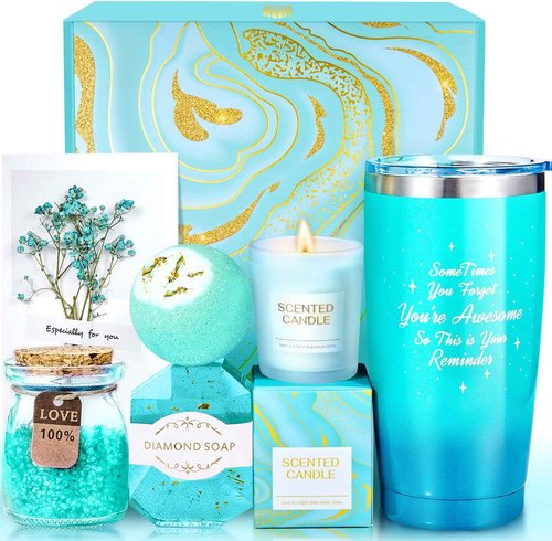 Christmas Gifts for Women Men, Birthday Gifts for Mom, Wife, Girlfriend, Sister, Anniversary Gifts for Her - Self Care Spa Gift Basket Set, Thank You Gifts for Friends, Teacher, Grandma (Jasmine)