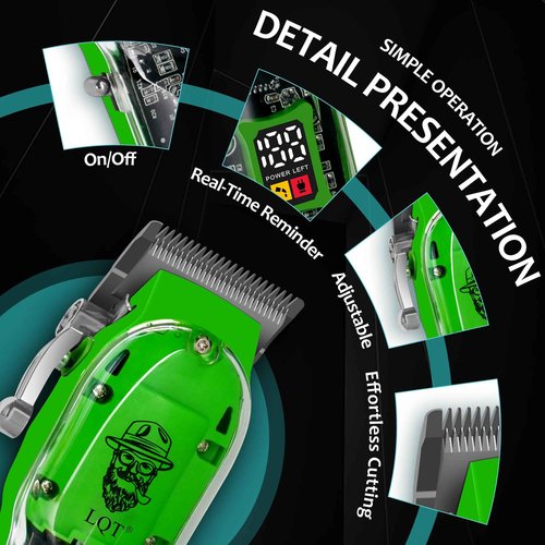 LQT Professional Hair Clippers for Men, Cordless Rechargeable Beard Trimmer & Haircut Kit, Powerful Grooming Tool - Ideal Christmas, Father's Day Gift for Dad, Men