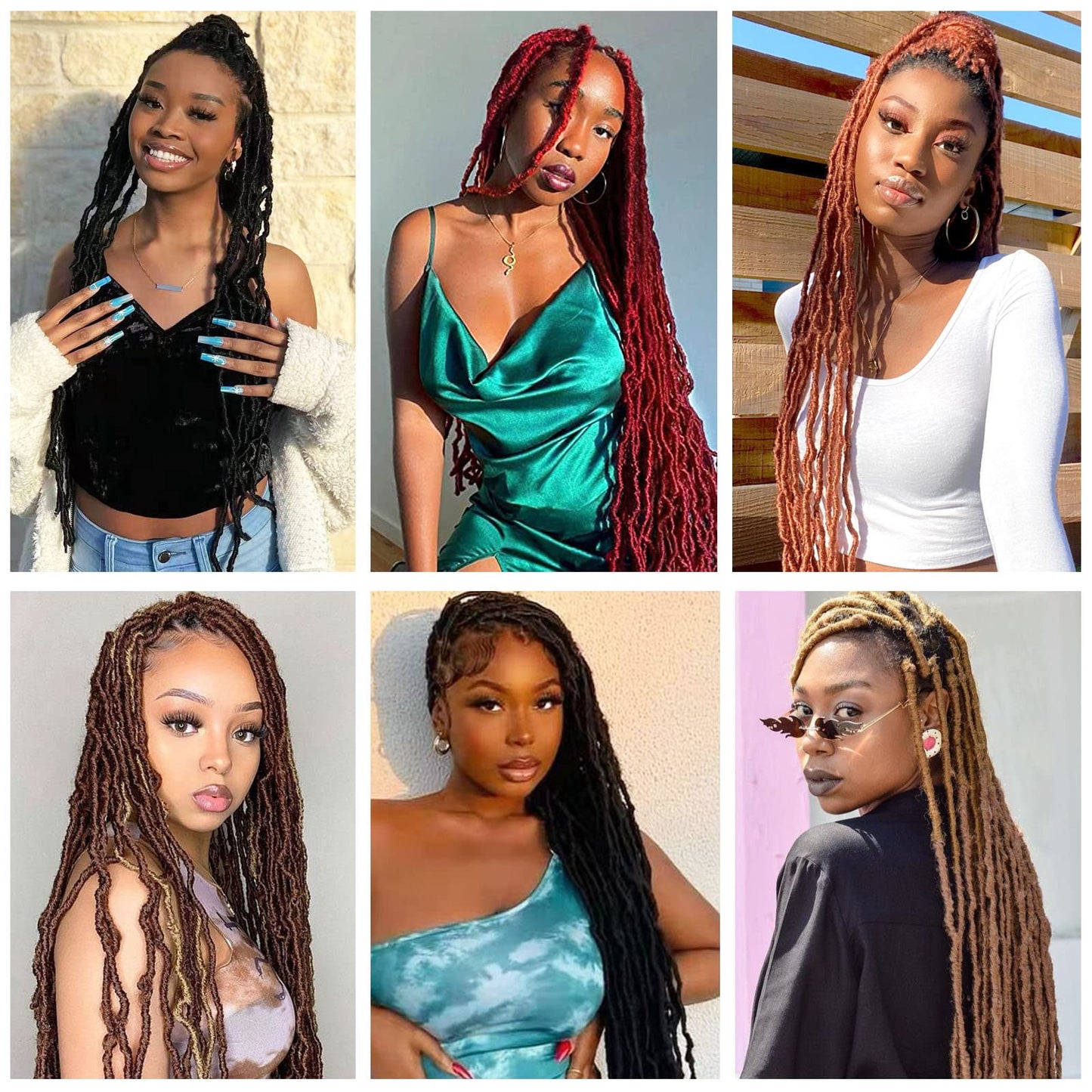 Faux Locs Crochet Hair 22 Inch 7 Packs Ombre Soft Locs Crochet Hair Pre Looped Crochet Locs For Black Women Butterfly Hair Extensions(22inch, 7 Packs, 1B/27/613)