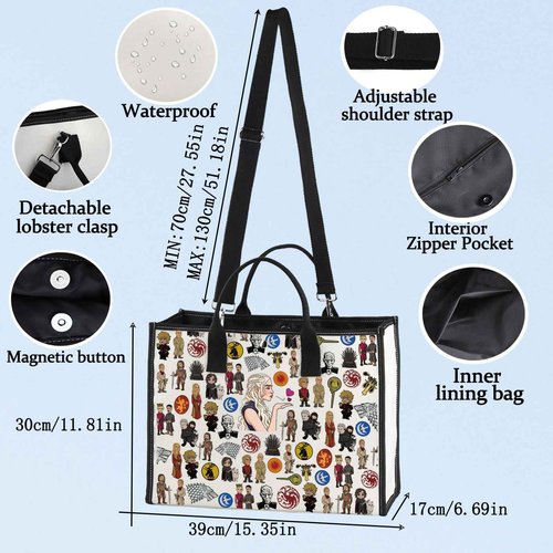 BWWKTOP Daenerys Makeup Bag Daenerys fans Gifts Eddard Zipper Pouch Bag Stark and Targaryen gift House Stark Merch (Game BG)