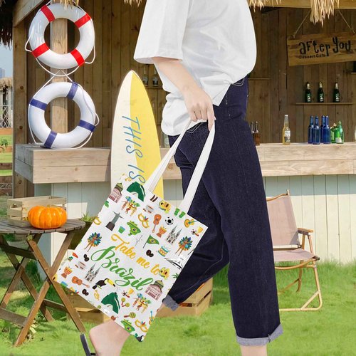 LEVLO Brazil Culture Travel Cosmetic Bag - World Cup Souvenir Gift Zipper Pouch For Traveler