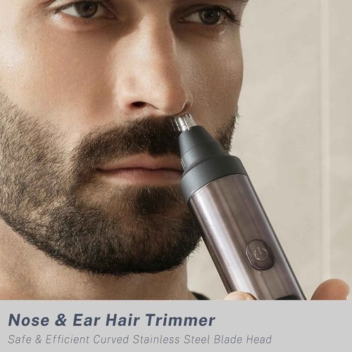 Beard Trimmer for Men, Electric Razors and Hair Clippers Set, Precision Dial Adjustable 20 Settings, All-in-One Shaving Kit for Mens Face Head Nose Body, IPX7 Waterproof Wet/Dry, USB-C Charge Dock