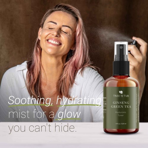 Tree To Tub Hydrating Facial Toner Spray for Dry & Sensitive Skin - Alcohol Free Witch Hazel & Rose Water Face Toner for Women & Men w/Hyaluronic Acid, Vitamin C, Organic Green Tea 2 Pack