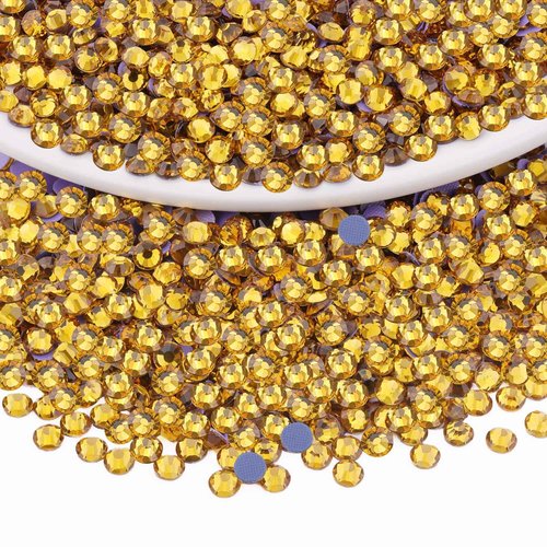 1500Pcs Hotfix Rhinestones for Clothing, Topaz SS20 Iron On Flatback Glass Gems, Bedazzler Crystals Rhinestones for Crafting Clothes Hats Shoes Fabric Bedazzling Decor Nail Art