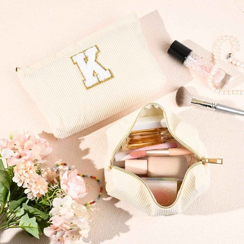 SOIDRAM 2PCS Personalized Makeup Bag - Mothers Day & Birthday Gifts for Her Mom, Girlfriend, Wife, Teacher