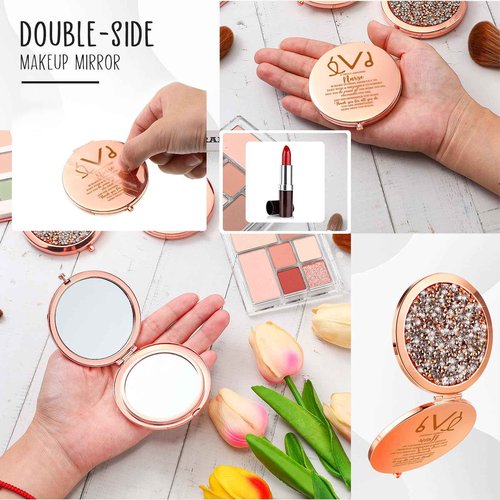 Fumete 4 Pcs CNA Nurse Week Gifts for Women Rose Gold Pocket Mirror Nurse Appreciation Gifts Folding Compact Makeup Mirror for Medical Assistant Birthday Friends